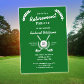 Rentirement Golf Clubs Wreath Themed Party Einladung