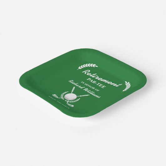 Rentirement Golf Clubs Wreath Themed Party Pappteller (Gewinkelt)