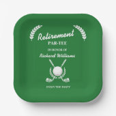 Rentirement Golf Clubs Wreath Themed Party Pappteller (Vorderseite)