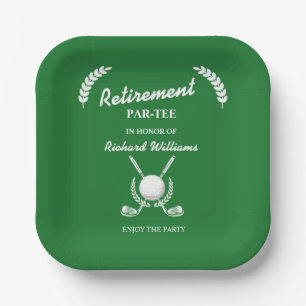Rentirement Golf Clubs Wreath Themed Party Pappteller