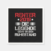 Rentner 2019 Die Legende Geht in Den Ruhestand Ren Serviette (Vorderseite)