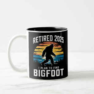 Rentner 2025 Ich Plane Bigfoot Zu Finden Ruhestand Zweifarbige Tasse