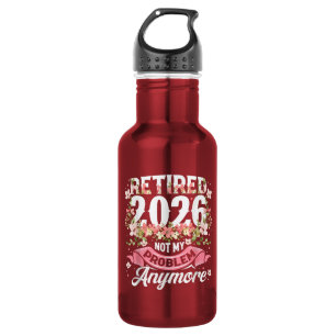 Rentner 2026 Nicht Mein Problem Mehr Floral Edelstahlflasche