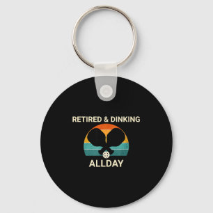 Rentner & dinking ganztags Pickleball-Design – Schlüsselanhänger