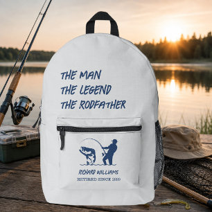 Rentner-Angeln mit dem Rodfather Großer Fisch Bedruckter Rucksack