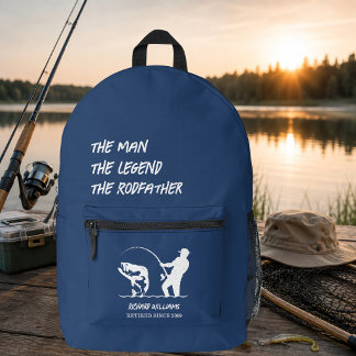 Rentner-Angeln mit dem Rodfather Großer Fisch Bedruckter Rucksack