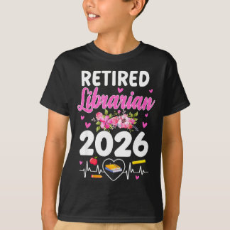 Rentner Bibliothekar est 2026 Schulbibliothekar T-Shirt