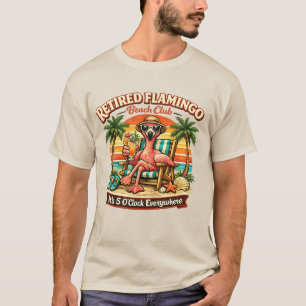 Rentner Flamingo Beach Club Renten-Geschenk T-Shirt