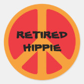 Rentner Hippie Runder Aufkleber (Vorderseite)