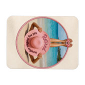 Rentner Hut Tropischer Strand Magnet (Horizontal)