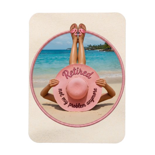 Rentner Hut Tropischer Strand Magnet (Vertikal)