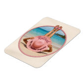 Rentner Hut Tropischer Strand Magnet (Linke Seite)