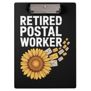 Rentner im Postdienst Klemmbrett