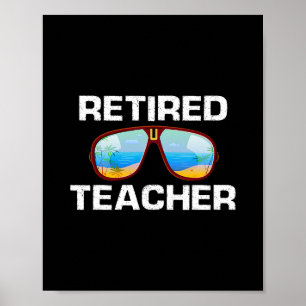 Rentner-Lehrer Palm View Urlaub Shades Humor Poster