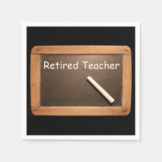 Rentner Lehrer Rentenersatzpapier Napkin Serviette (Vorderseite)
