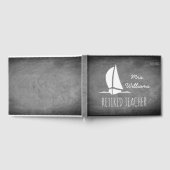 Rentner Lehrer Segelboot Typografie Rente Gästebuch (Voll)