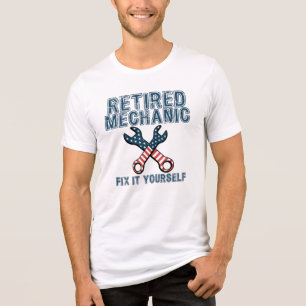 Rentner Mechaniker, Amerikanischer Flagge Schraube Tri-Blend Shirt