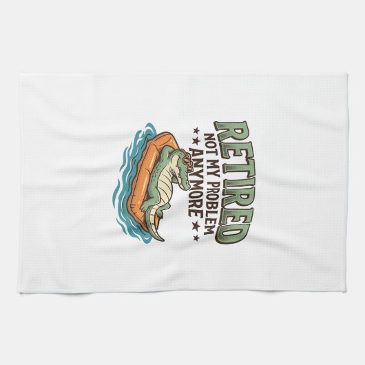 Rentner Nicht Mein Problem Alligator Urlaub Shirt_ Geschirrtuch (Horizontal)