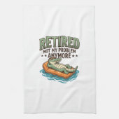 Rentner Nicht Mein Problem Alligator Urlaub Shirt_ Geschirrtuch (Vertikal)
