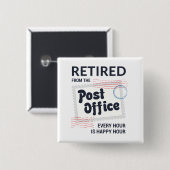 Rentner Postbeamter Ruhestand Briefträger Lustig Button (Vorne & Hinten)