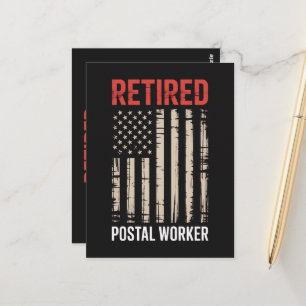 Rentner Postbeamter Ruhestand Postkarte