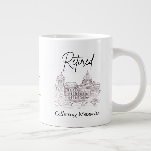 Rentner-Reisender-Geschenktasse Jumbo-Tasse (Rechts)