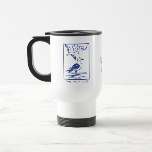 Rentner-Reisender-Tasse als Geschenk Reisebecher (Links)