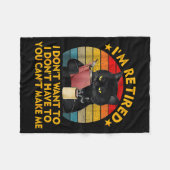 Rentner Schwarze Katze Kaffee Lustiger Ruhestand 2 Fleecedecke (Vorderseite (Horizontal))
