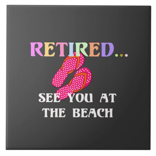 Rentner...Sehen wir uns am Strand Fliese (Vorderseite)