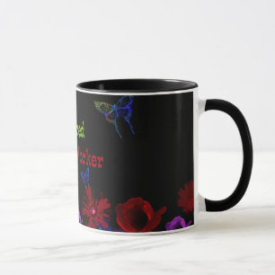 Rentner Sozialarbeiter, abstraktes Blumendesign Tasse