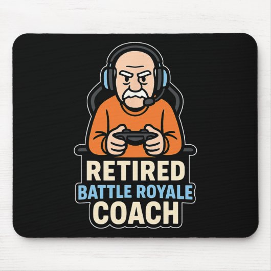 Rentner Ttle Royale Trainer Lustiger Gamer Älterer Mousepad (Vorne)