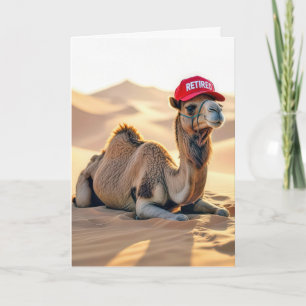 Rentnerkamel mit roter Mütze Karte