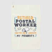 Rentnerurlaub für Postangestellte nicht meine Prio Golfhandtuch (Vorderseite)