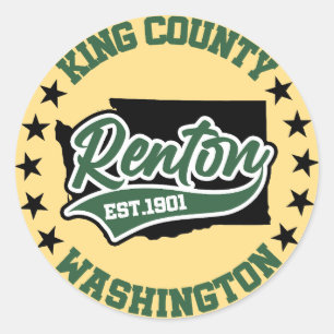 Renton, Washington Runder Aufkleber