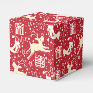 Renvogel rote Sahneweihnachtsmuster-Geschenkboxen Geschenkschachtel