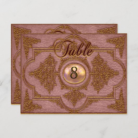 Renvoisié Liz Viktorianische Tischnummer Karte (Vorne/Hinten)