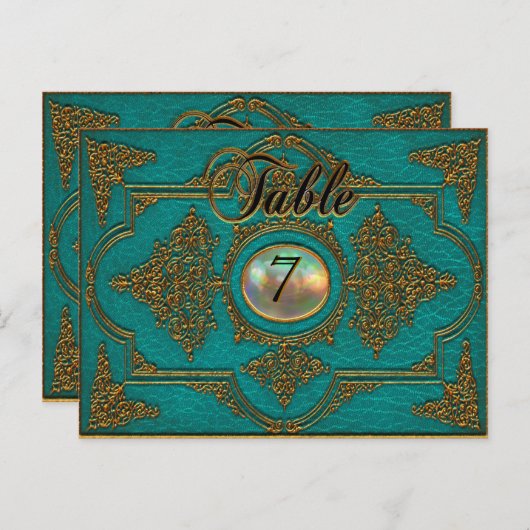 Renvoisié Viktorianisch Tischnummer Card (Vorne/Hinten)