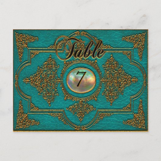 Renvoisié Viktorianisch Tischnummer Card (Vorderseite)