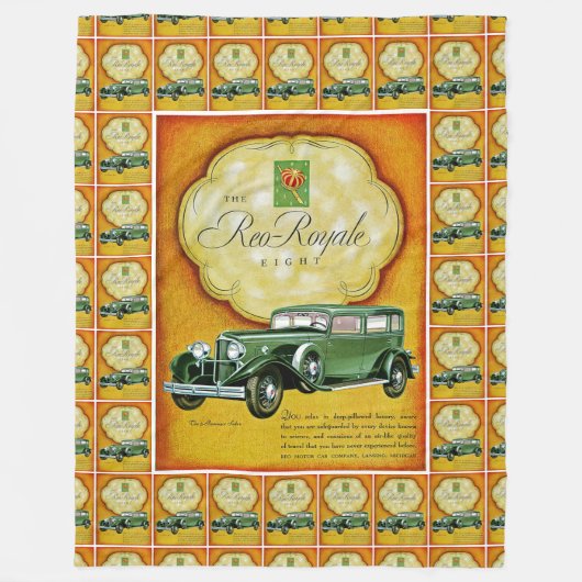 Reo-Royale Eight Automobile Ad Fleecedecke (Vorderseite)