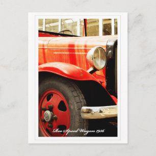 Reo Speed Wagon, Retro Feuerwehrauto Postkarte
