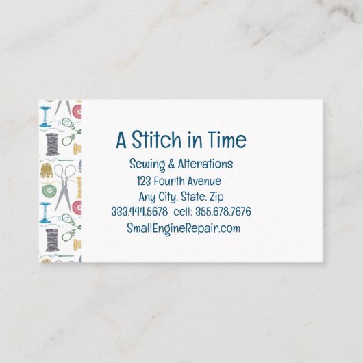 Reparatur der Zeitnähungsänderungen Visitenkarte (Vorderseite)