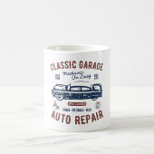 Reparatur des Auto der klassischen Garage Kaffeetasse