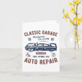 Reparatur des Auto der klassischen Garage Karte (Gelbe Blume)