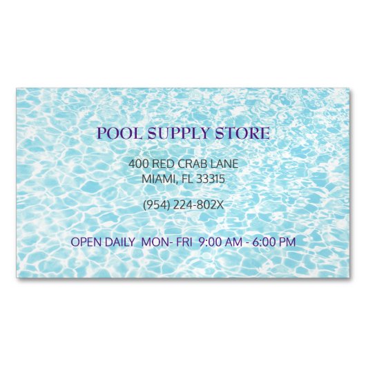 Reparatur des Blue Water Pool-Liegeplatzes Magnetische Visitenkarte (Vorderseite)