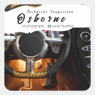 Reparatur des Mietwagens für technische Inspektion Quadratischer Aufkleber