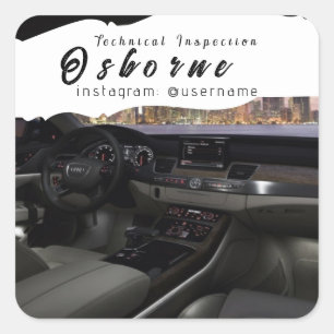 Reparatur des Mietwagens für technische Inspektion Quadratischer Aufkleber