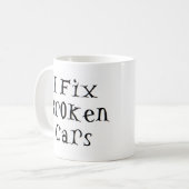 Reparatur kaputter Autos Kaffeetasse (Vorderseite Links)