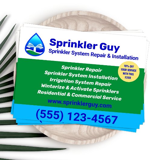 Reparatur und Installation von Sprinklern Flyer