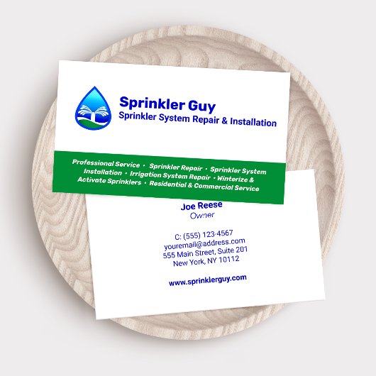 Reparatur und Installation von Sprinklern Visitenkarte