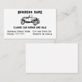 Reparatur und Verkauf von klassischen Autos Visite Visitenkarte (Vorne/Hinten)